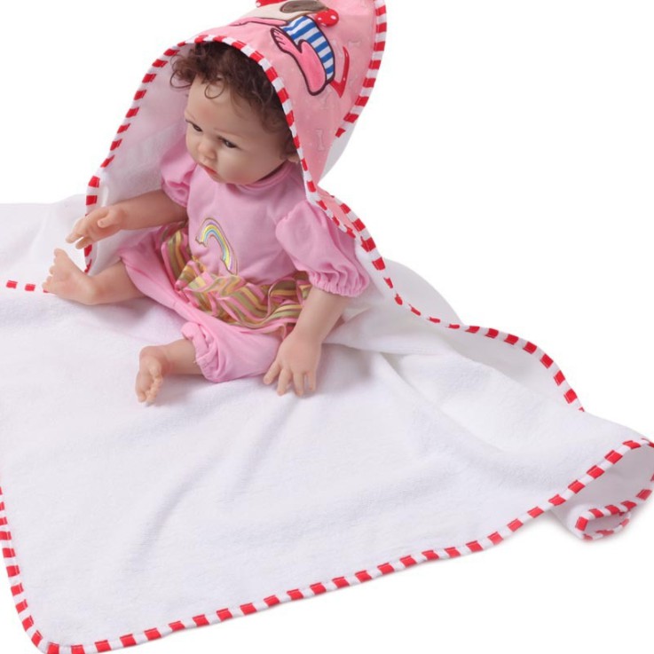 Khăn tắm hoạt hình cao cấp, trùm đầu cho trẻ - Kích thước 75x75cm