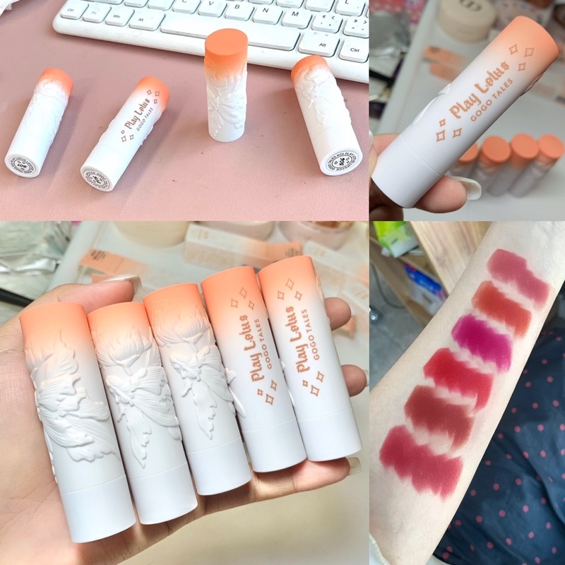 🍑Son thỏi nhiều dưỡng màu đẹp GOGOTALES KOI PLAY LOTUS