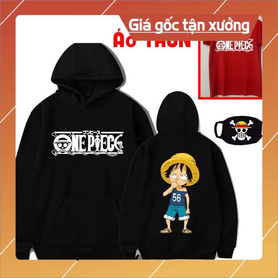 [SALE GIÁ GỐC] [KM Khủng ] Mua áo hoodie Luffy mũ rơm tặng kèm áo thun bịt mặt one piece