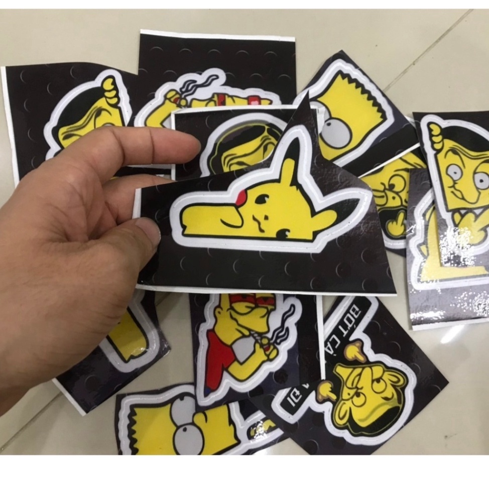 Tem dán pikachu bớt cà khịa dán xe đạp, xe máy, điện thoại, bàn học tập ... chống nước, chống nhạt màu (giá 1 tem)