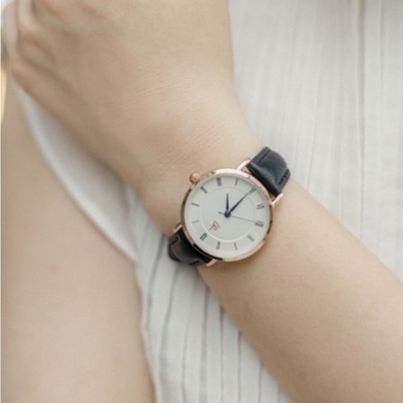 Đồng hồ cặp nam nữ dây da đen SHENGKE mặt la mã kim xanh đồng hồ đôi chính hãng đẹp Watchesbytif size 28mm &amp; size 40mm