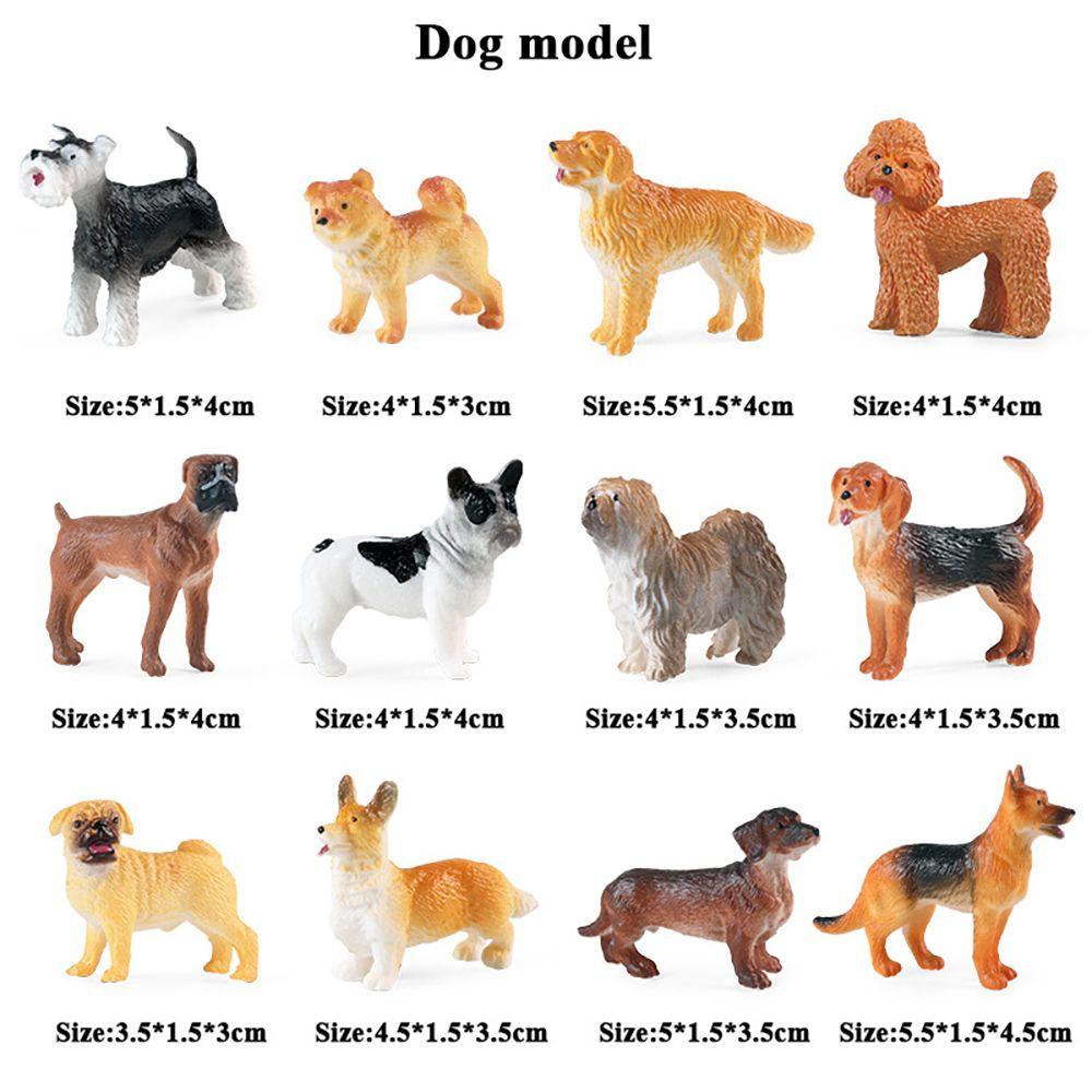 Bộ 12 Mô Hình Chú Chó Teddy Corgi Tự Nhiên Giống Thật