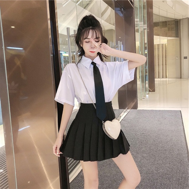 SÉT ÁO TRẮNG CÀ VẠT HỌC SINH HÀN QUỐC ULZZANG
