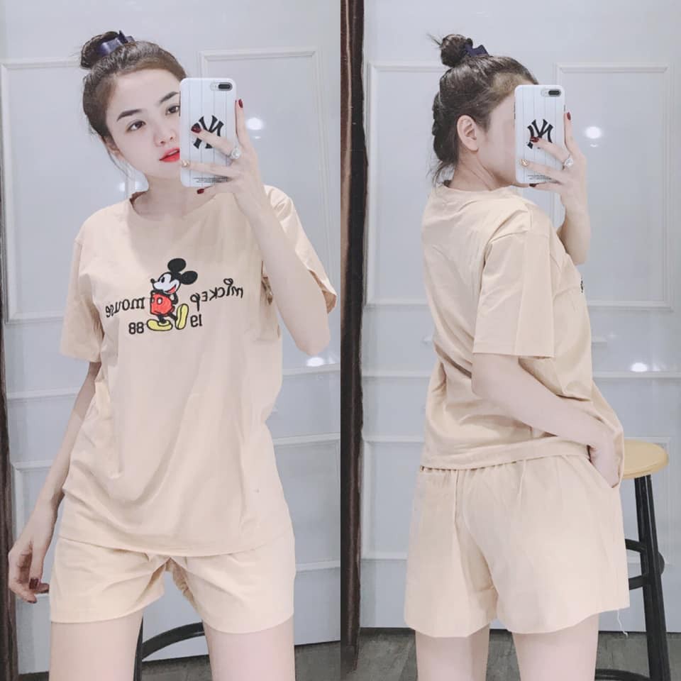 [Mã FAXANH245 giảm 10K đơn 50K] Đồ Bộ Thun Đùi Cotton - Họa Tiết Thêu - Sản Phẩm Y Hình | BigBuy360 - bigbuy360.vn