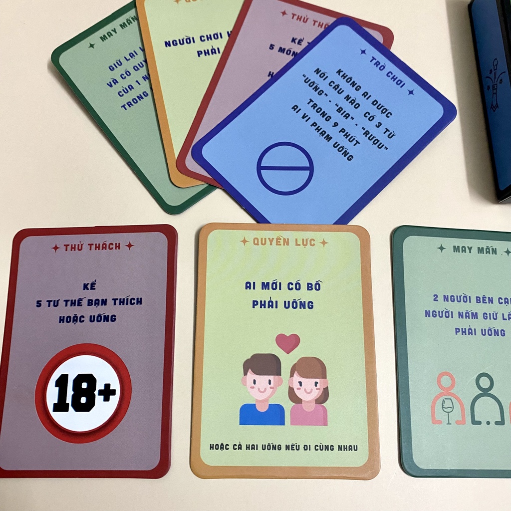 Bộ bài drinking game nốc out gọi huệ 52 lá 4 nội dung khum say khum zề cho hội bạn