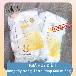 Bông tẩy trang Pháp Tetra 600 Miếng