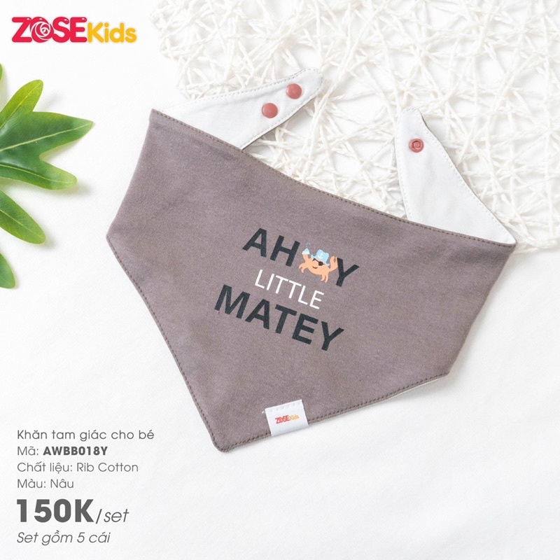 Khăn/Yếm tam giác cotton Zose kids đủ mẫu xinh yêu