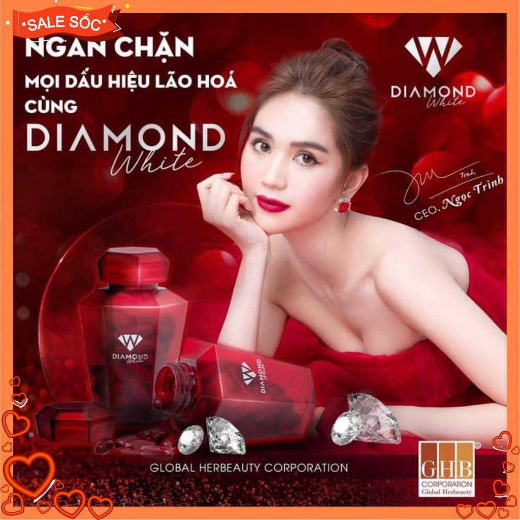 DIAMOND WHITE - Viên Uống Trắng Da Diamond White - Ngọc Trinh BEAUTY PLUS Phiên Bản Mới - Không code