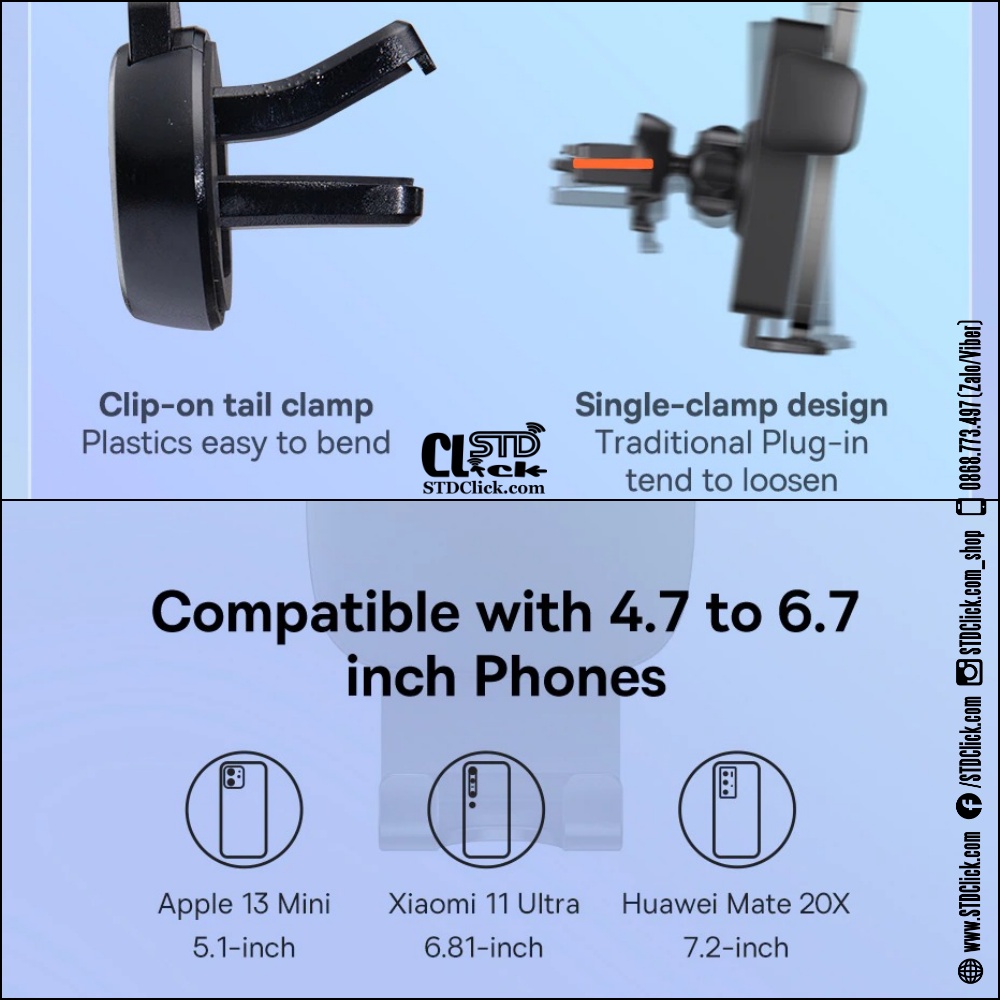 GIÁ ĐỠ ĐIỆN THOẠI CHO Ô TÔ BASEUS METAL AGE II GAVITY CHÍNH HÃNG GẮN CỬA GIÓ