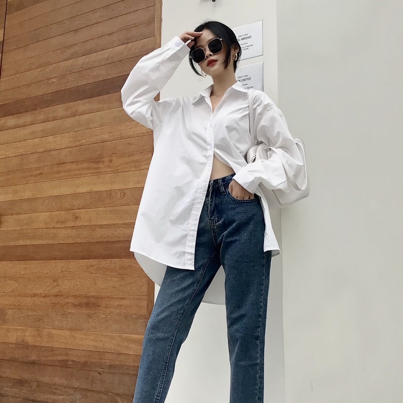 Áo Sơ Mi Trắng Vải Ít Nhăn - Mulles Shirt | HQ3372 | Lana Official