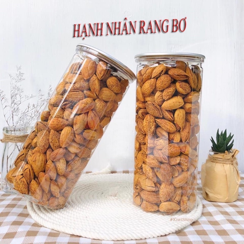 Hũ 500Gr Hạt Hạnh Nhân Mỹ Mỏng Vỏ Rang Bơ, Siêu Thơm Ngon