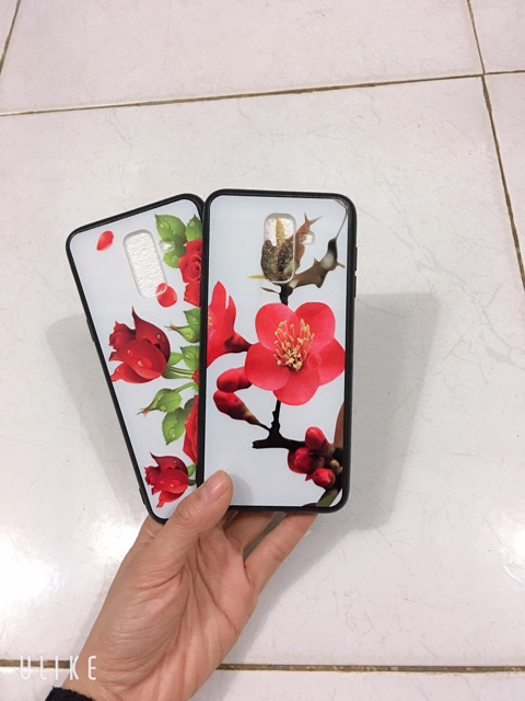 Ốp sam sung J8 (2018); A6 Plus hoa mầu đỏ