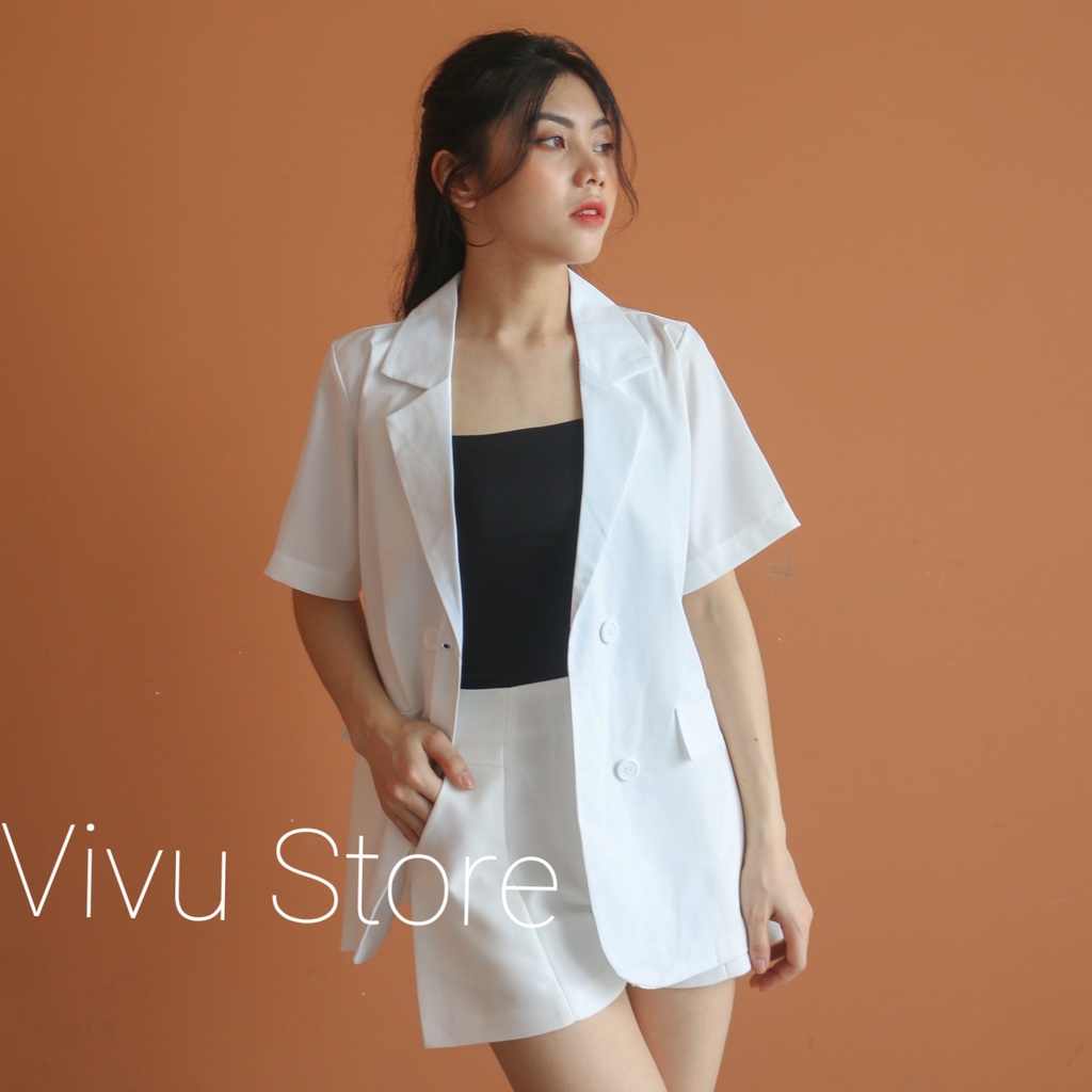 [Ảnh thật] Áo khoác blazer phong cách Hàn Quốc 2 lớp 4 cúc mẫu mới Áo vest nữ khoác ngoài | BigBuy360 - bigbuy360.vn