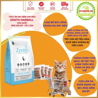 Thức ăn hạt mềm Zenith Cat Hairball 300g cho mèo được nhập khẩu Hàn Quốc - PetZoneHCM