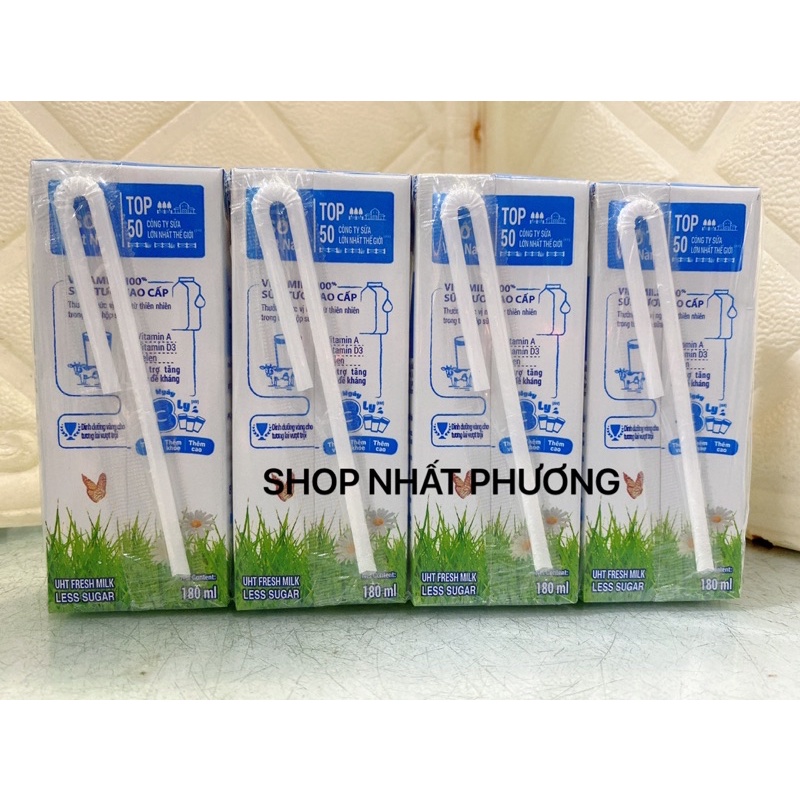 SỮA TƯƠI TIỆT TRÙNG VINAMILK 100% -LỐC 4 HỘP x 180ML