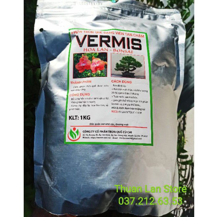 Gói 1kg VERMIS - Phân Trùn Quế Dạng Viên Tan Chậm