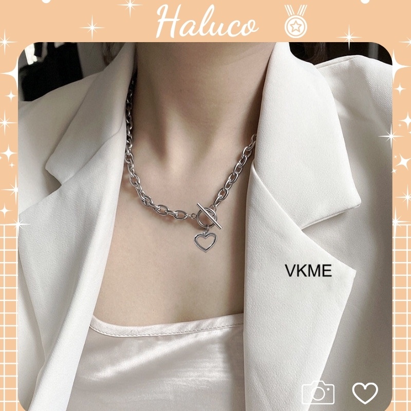 Vòng cổ nữ hợp kim mặt hình trái tim bé thời trang xinh xắn Haluco.accessories VC05
