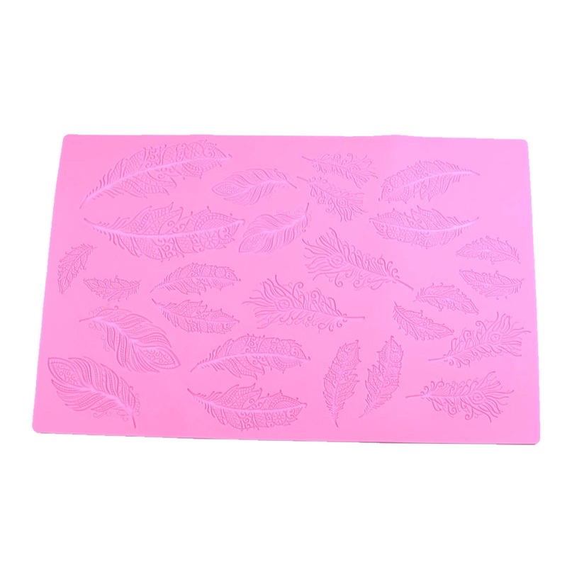 khuôn làm ren lông vũ trang trí bánh