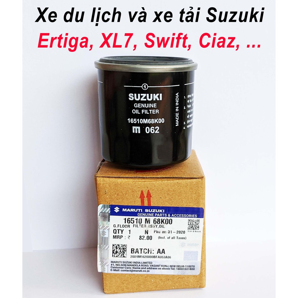 Lọc nhớt Suzuki Ertiga, XL7, Ciaz, tải nhỏ, .... chính hãng