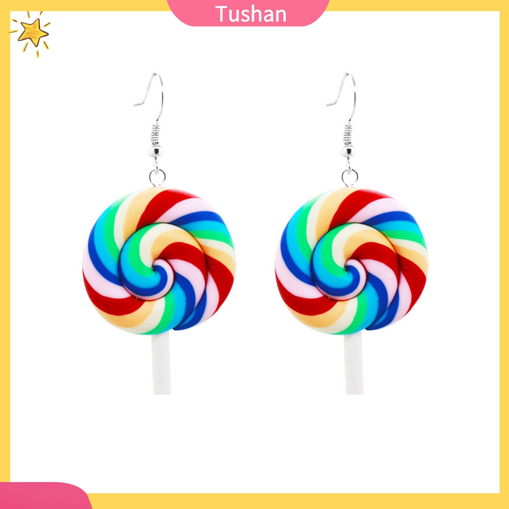 Khuyên tai nữ hình kẹo mút dễ thương xinh xắn