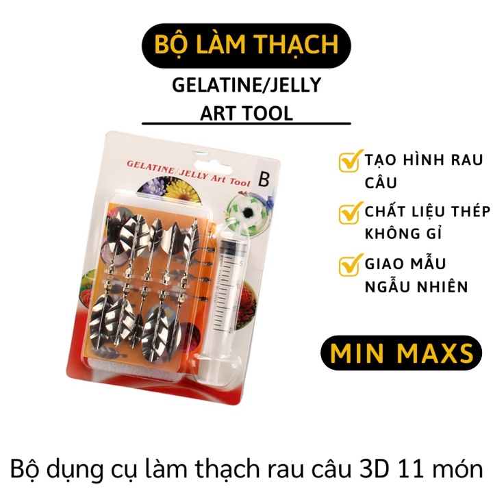 Bộ Dụng Cụ Làm Thạch Rau Câu - Bộ Tạo Hình Thạch 10 Món Thép Không Gỉ 5310 [MINMAXS]