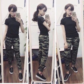 Quần joger kaki lính