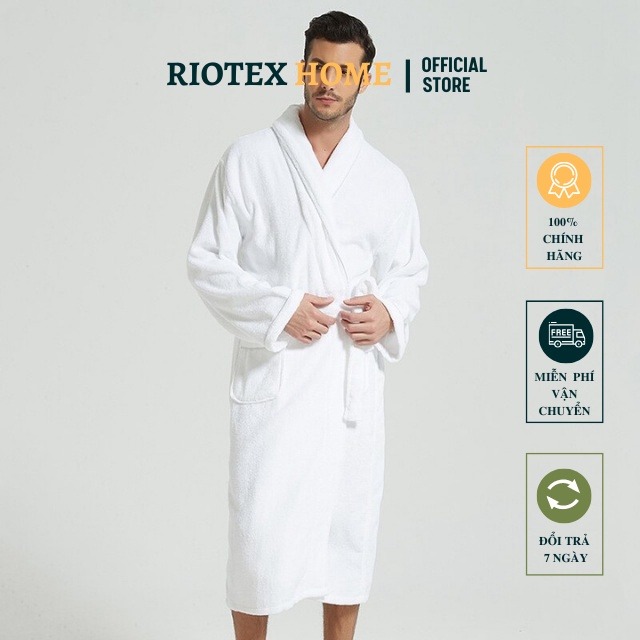 Áo Choàng Tắm Nam khách sạn cao cấp 100% chất cotton tổ ong đẹp, thấm hút mềm mại, thiết kế cao cấp bởi RIOTEX HOME