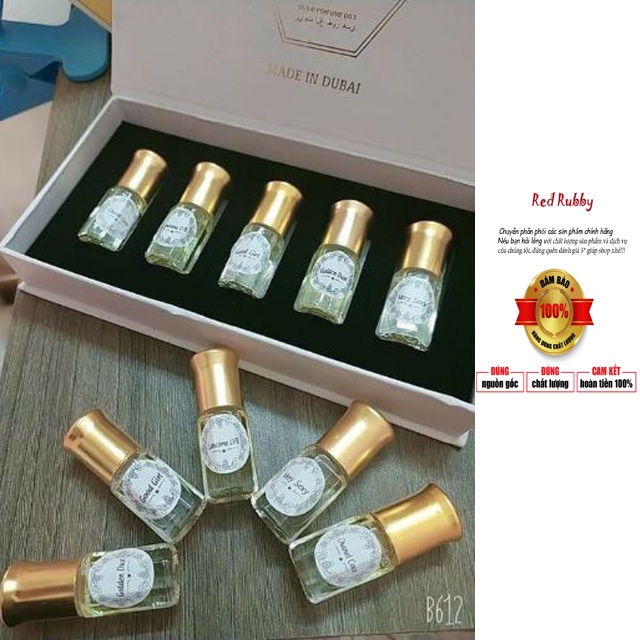 Tinh dầu nước hoa Dubai - Tinh dầu dubai mini- set 5 chai