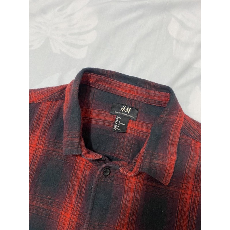 flannel hm auth real áo sơ mi tay dài