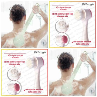 Bộ sản phẩm cọ lưng  + cọ rửa mặt 2 đầu.
