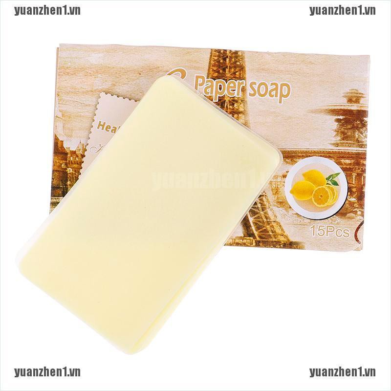 [YUANZHEN1] Hộp 15 Xà Phòng Giấy Mini Dùng Khi Đi Du Lịch