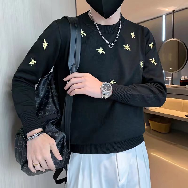 Áo Sweater Dệt Kim Tay Dài Cổ Tròn Dáng Ôm Thời Trang Xuân Thu Cao Cấp Cho Nam