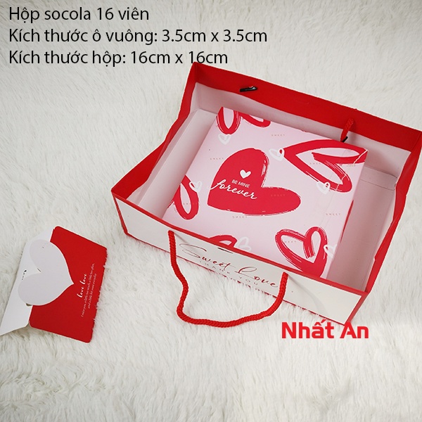 Hộp giấy đựng socola 16 viên - Set 5 hộp