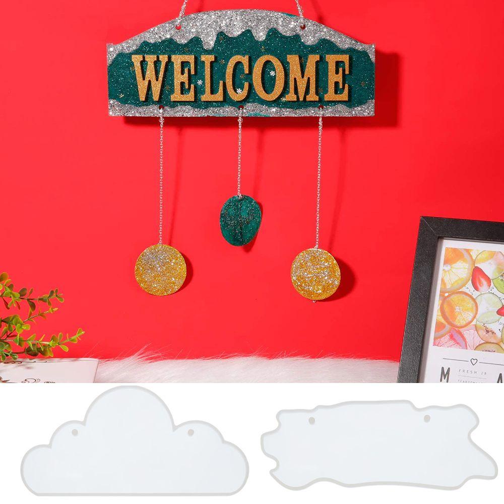 ZAIJIE24 Khuôn Làm Thẻ Chào Mừng Bằng Nhựa Resin Trang Trí Nhà Cửa Dịp Giáng Sinh DIY