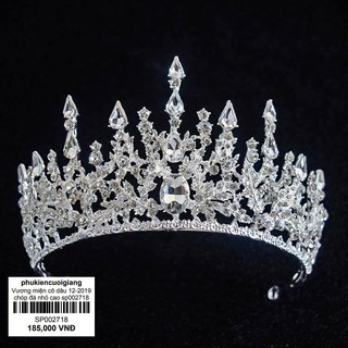 vương miện cô dâu đính đá trắng sáng