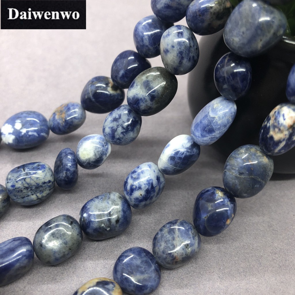 Chuỗi Hạt Đá Sodalite Tự Nhiên Dùng Làm Vòng Đeo Tay DIY