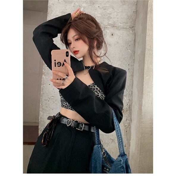 [hot TikTok thaohoang]Set áo khoác vest croptop+áo 2 dây crop da beo+váy/quần dài chic ulzzang sam sam Boutique | BigBuy360 - bigbuy360.vn