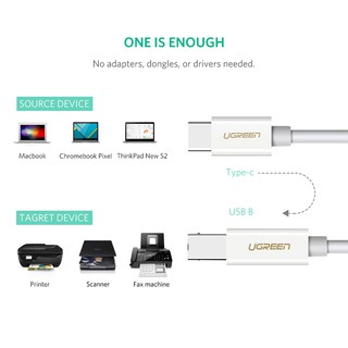 Cáp máy in USB Type C dài 1.5m Ugreen 40417