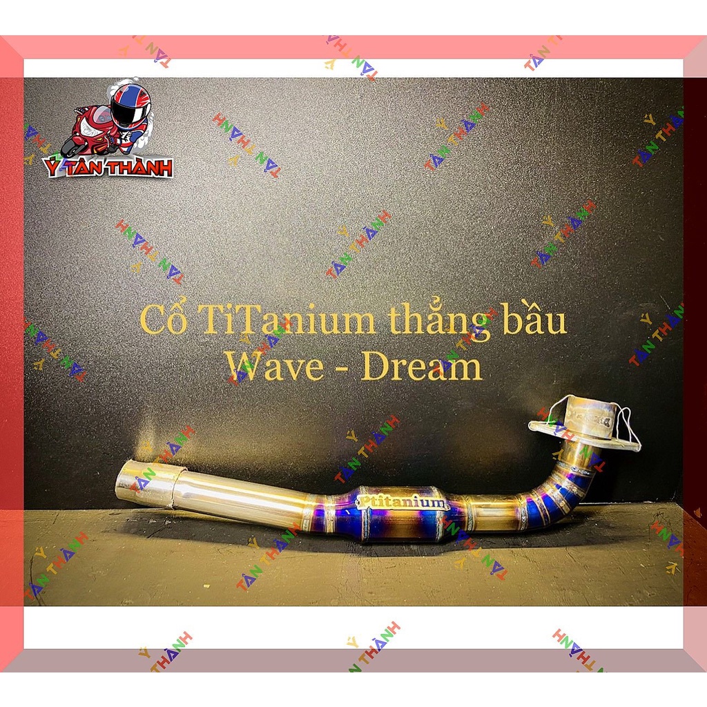 Cổ pô titan có bầu hơi thẳng xe wave,dream 100 MS 34