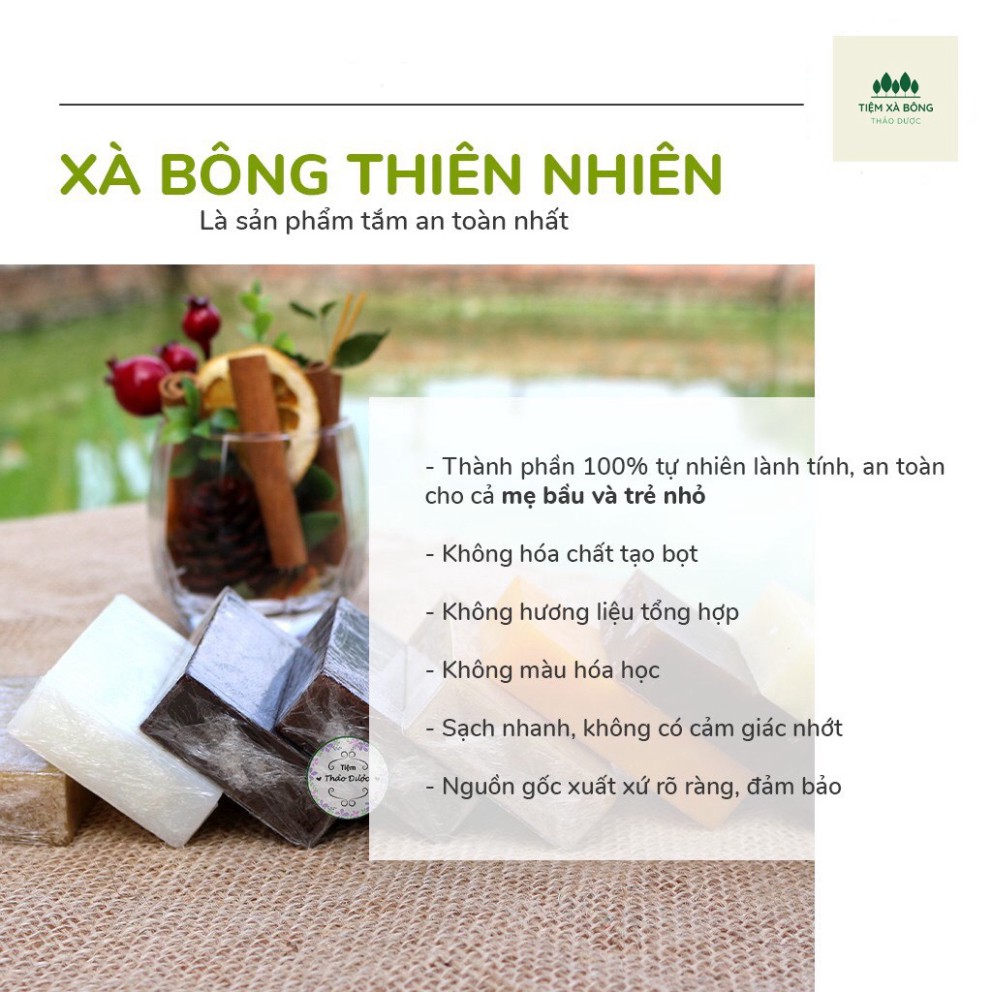 Xà Bông Sinh Dược Tía Tô Handmade Thảo Dược 100% thiên nhiên (Mát Da, Ngừa Mụn) TM