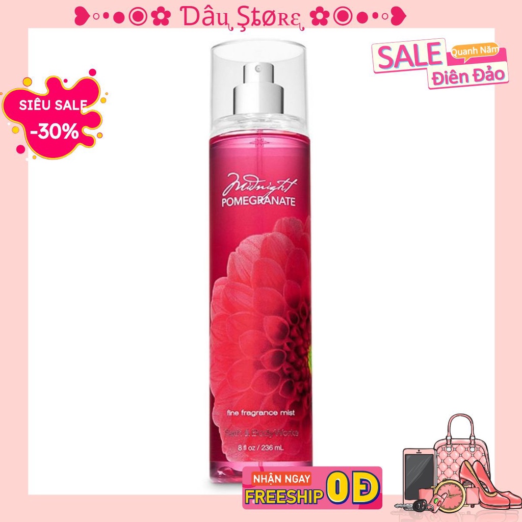 [Dâu Store] Xịt Thơm Toàn Thân BATH AND BODY WORKS - Midnight Pomegranate (236 ml) Mỹ [NeW] Chính hãng