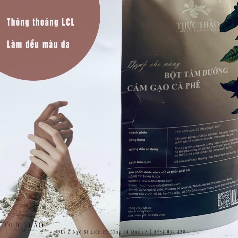 Bột tẩy da chết body Cám Gạo Cà Phê (150g)