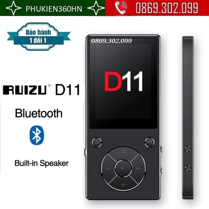 [Mã 155ELSALE giảm 7% đơn 300K] Máy nghe nhạc Ruizu D11 màn hình 2.4inch Bluetooth Mp3/Mp4