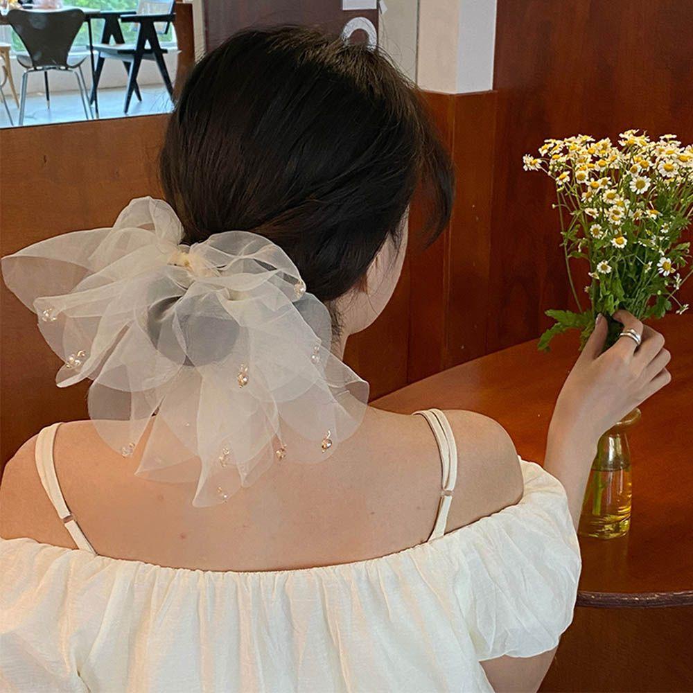 Dây Buộc Tóc Co Giãn Phối Ren Dễ Thương Cho Nữ