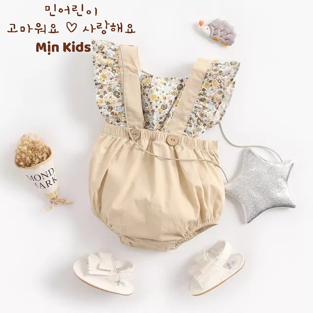 Bộ Body Yếm Hoa Dễ Thương Cho Bé gái ( Size 7-15 kg ) Hàng Quảng Châu Loại 1 Chất Đẹp