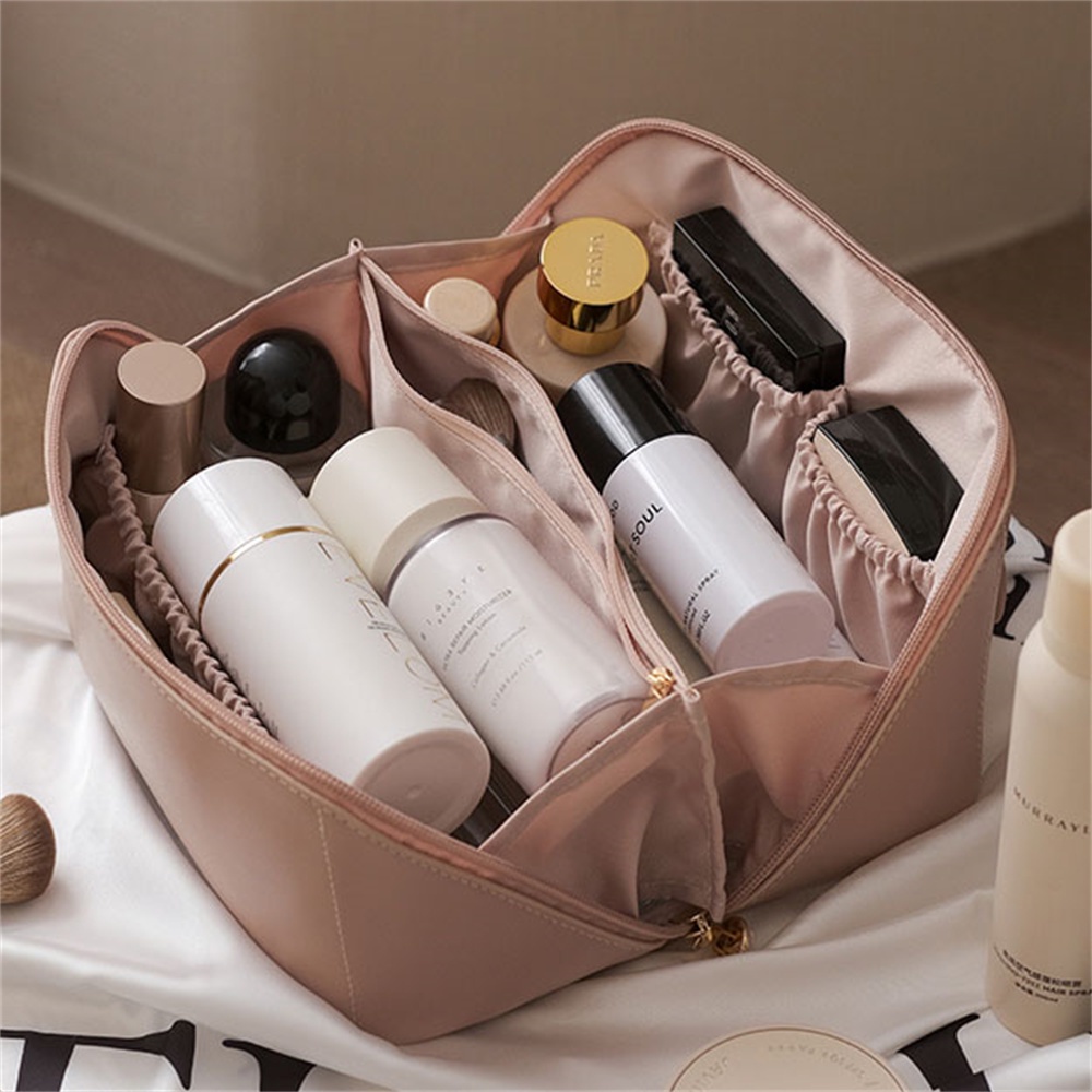 Túi Da PU Đựng Đồ Trang Điểm Cỡ Lớn Thiết Kế Đơn Giản Tiện Lợi Khi Đi Du Lịch