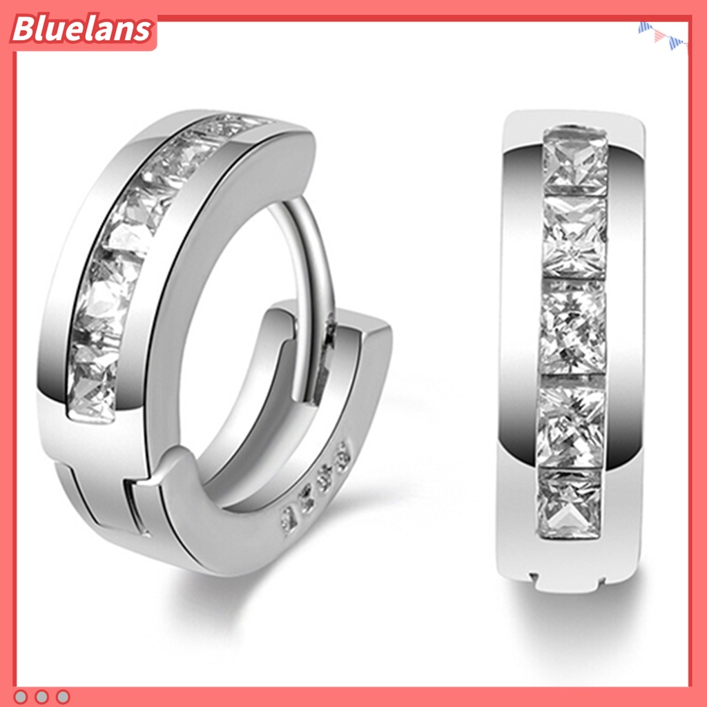 Khuyên tai đính đá kiểu dáng đơn giản thanh lịch dành cho nữ