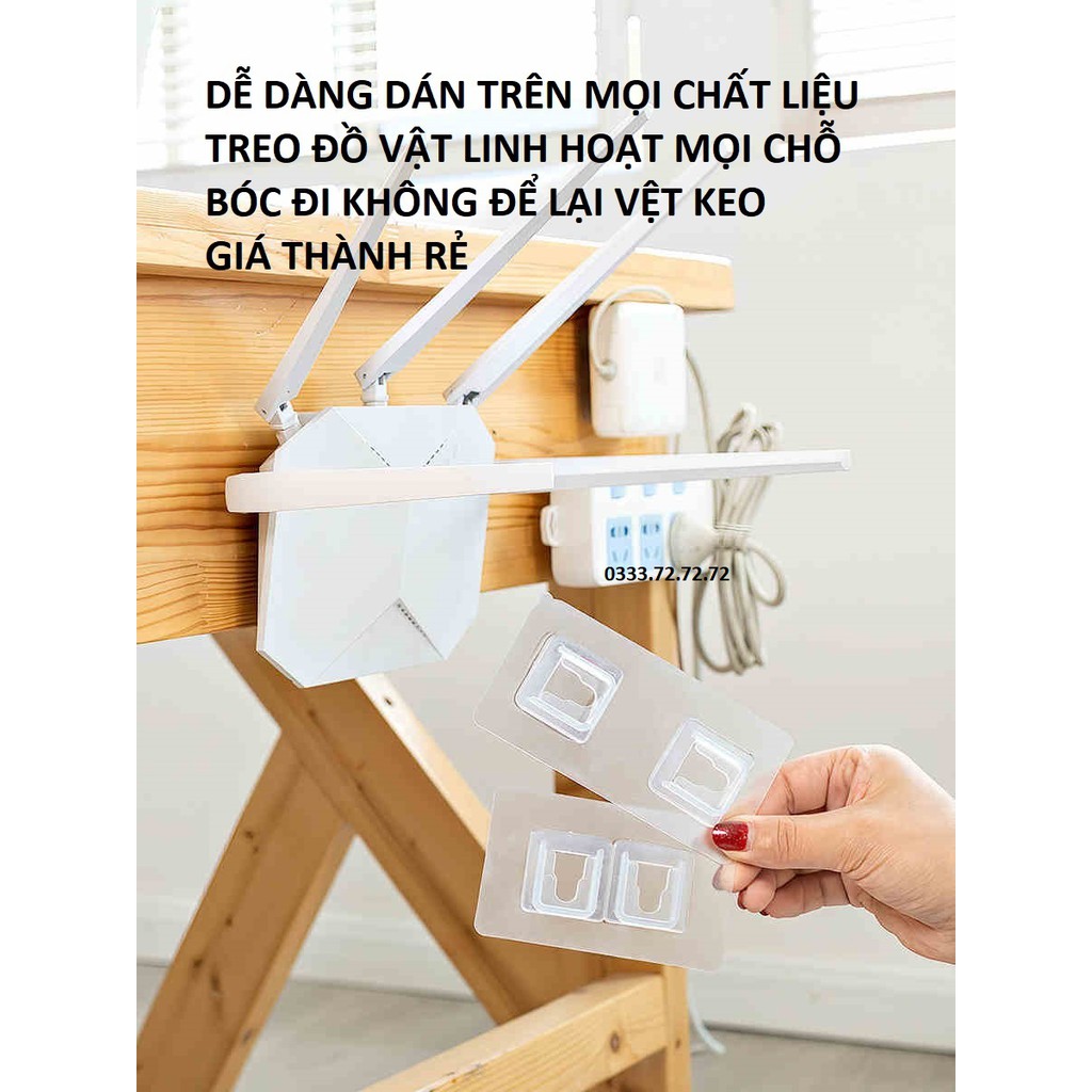 Bộ móc dán tường ghép đôi chữ U + hình tháp MDT, bộ móc dán tường treo ổ điện, treo tranh ảnh không khoan đa năng