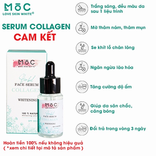Tinh chất cấp ẩm, dưỡng trắng và chống lão hóa da Collagen Mộc Love Skin White 25ml
