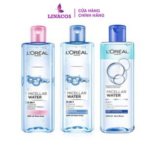 Nước tẩy trang loreal sạch sâu, giữ ẩm, mềm da - sữa rửa mặt l'oreal paris 3-in-1 400ml date 10/2023